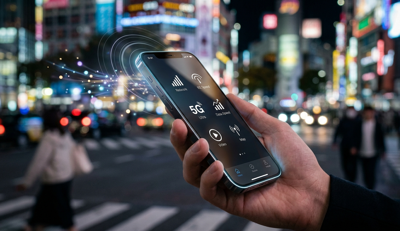 Handytarife vergleichen: Modernes Smartphone mit günstigen Mobilfunkangeboten auf dem d-wo.de Vergleichsportal zur Senkung der Fixkosten.